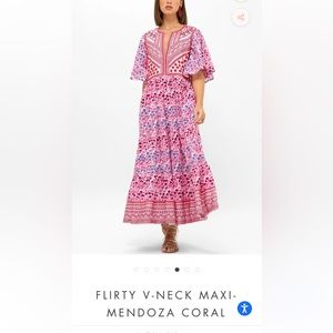 Oliphant- FLIRTY V-NECK MAXI- MENDOZA CORAL